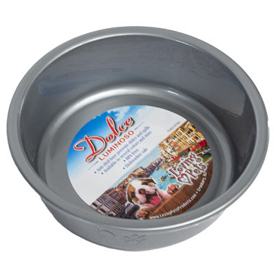 Pet Bowl Small Silver W/paw Dsgn 1.90 Cups (450ml) Anti-skid Base