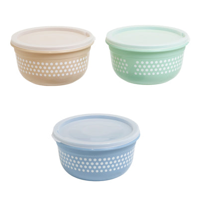 Food Storage 7.6 Cup Printed Round Solitaires 3 Colors Geige-blue-green #21551p Counter Display