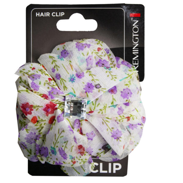 Floral Print Salon Clip with Gems