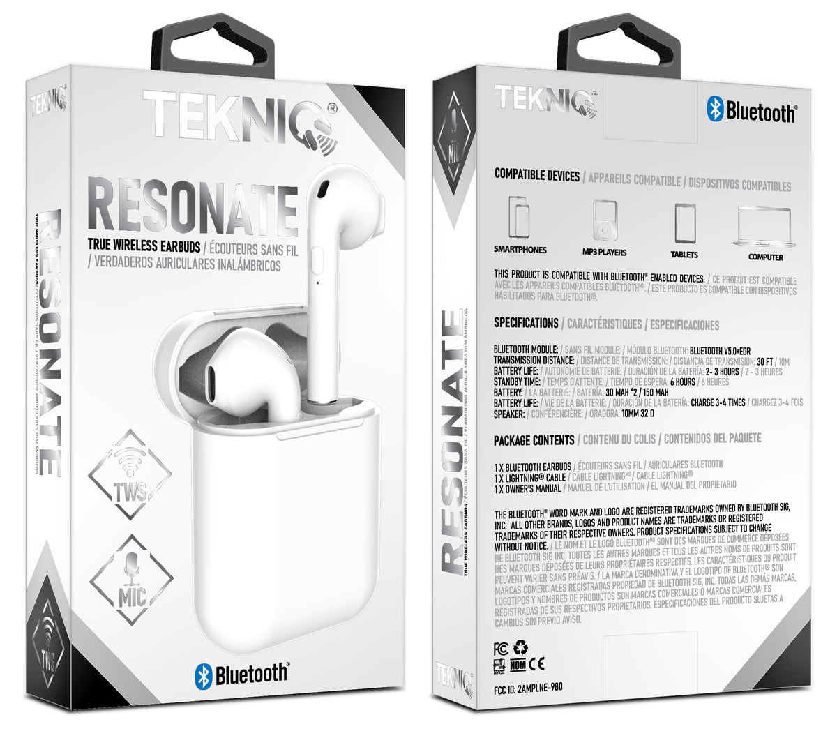 Tekniq Resonate Wireless Bluetooth Earbuds