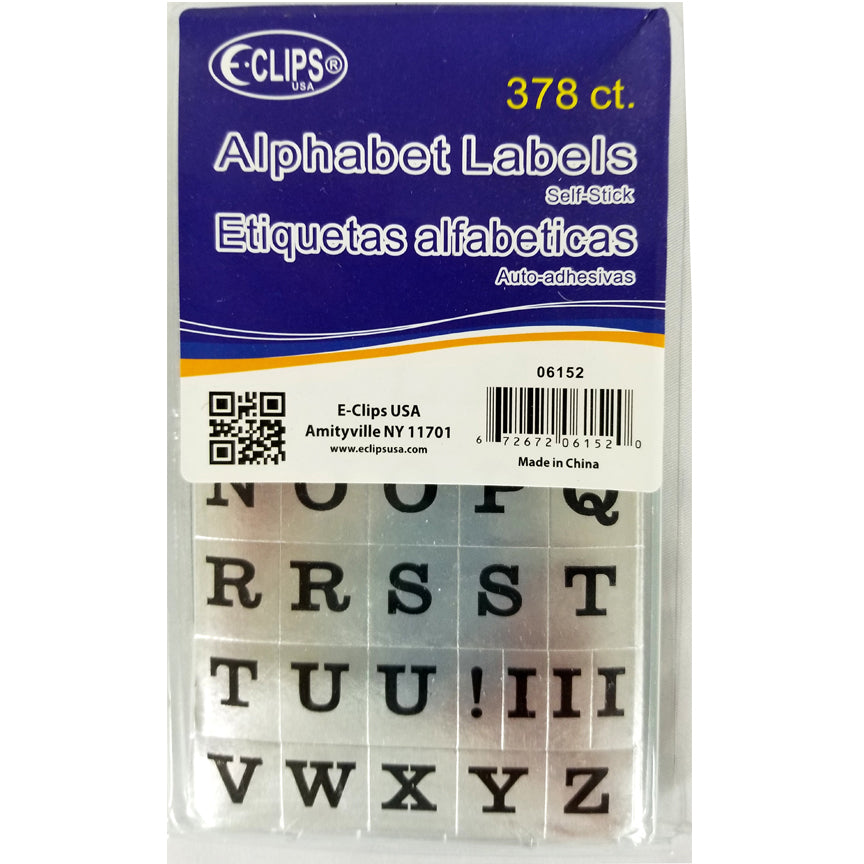 378-Ct. Foil Alphabet Labels - Silver
