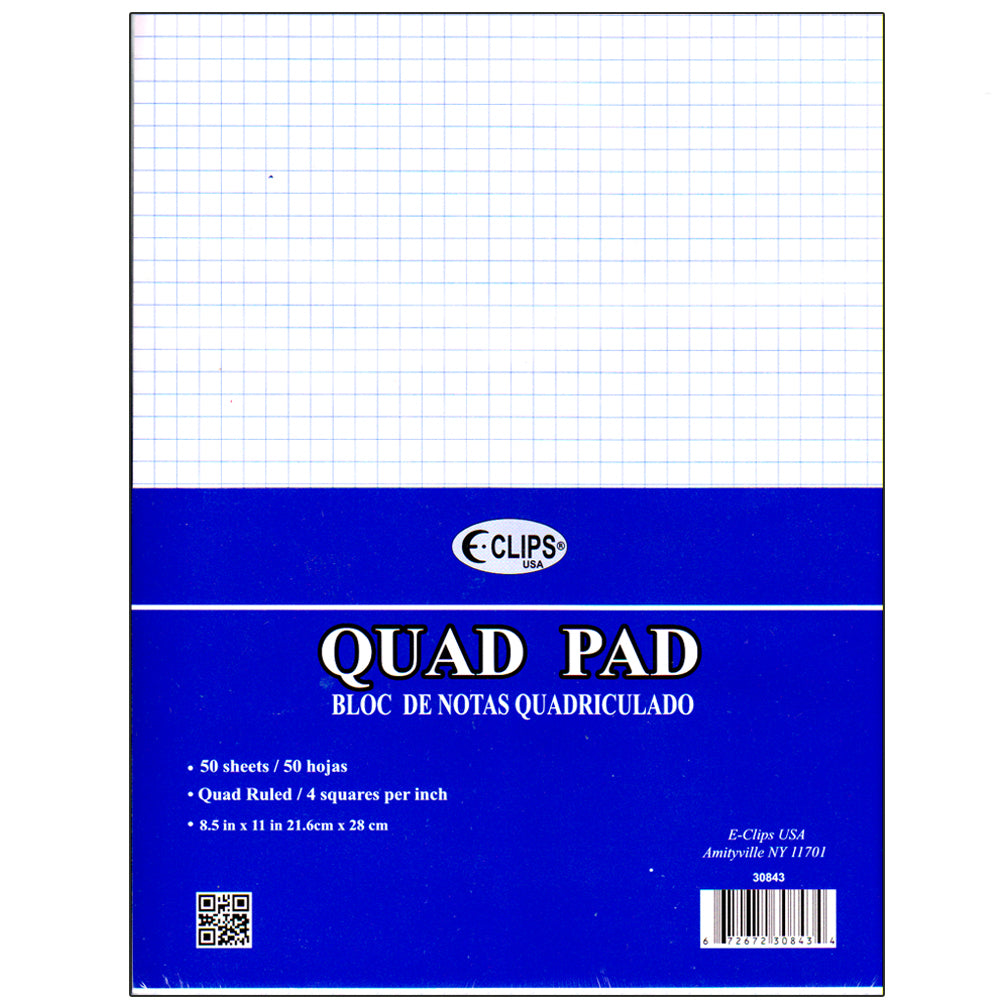 50-Sheet 8.5" X 11" Graph Paper Pads