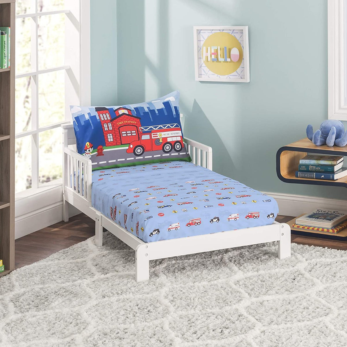 3-Piece Toddler Sheet Sets - Police, Fire and Rescue Print