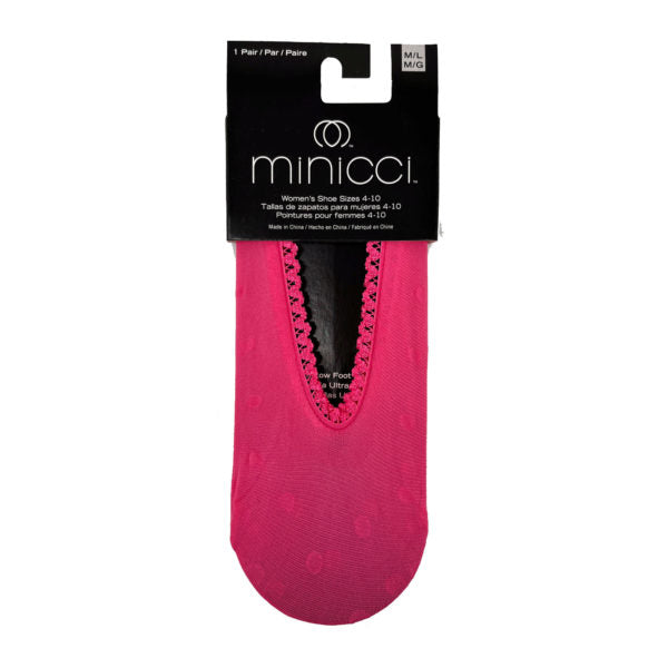 Minicci 1 Pack Pink Sheer Dot Liner Socks Size M/L 4-10