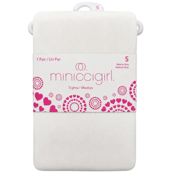 Miniccigirl Youth Footed Tights Solid White in Size S