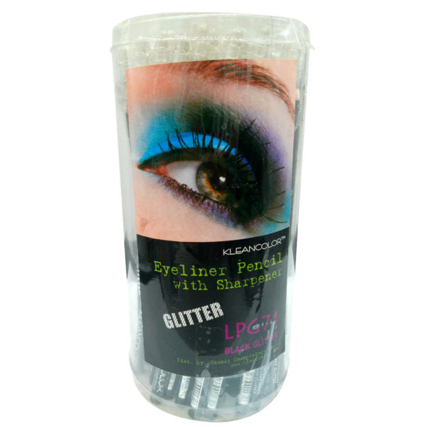 KleanColor Long Black Glitter Pencil with Sharpener in Display