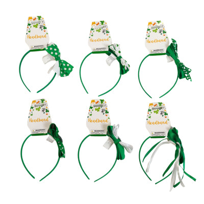 St Patricks Headband 6ast Bow Styles Stpat/barbell Hdr