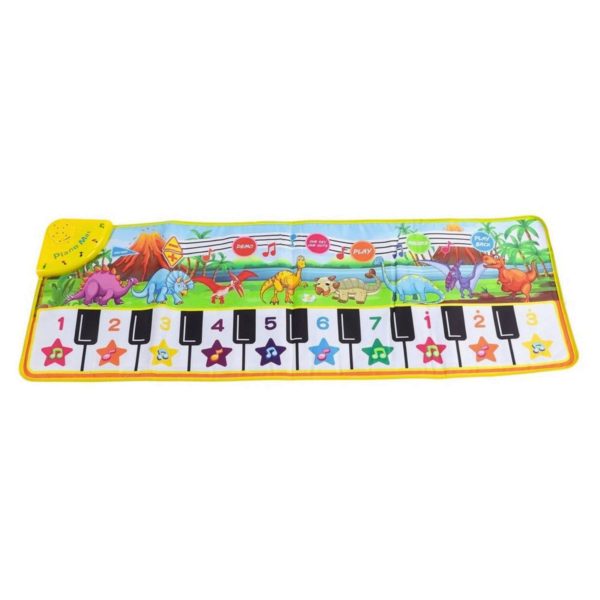 Piano Keyboard 39.5" Interactive Music Touch Play Mat in Dinosaur Design
