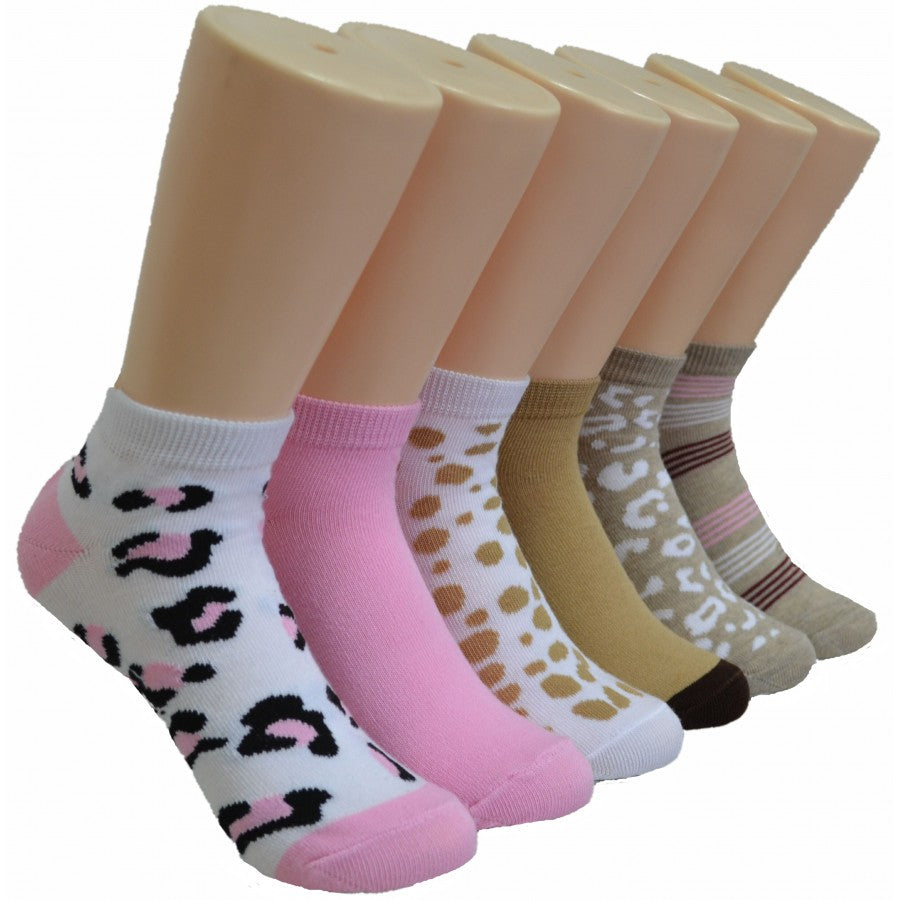 Women's Low Cut Novelty Socks - Leopard, Stripe, & Cheetah Print - Size 9-11