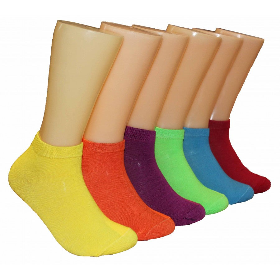 Women's Low Cut Novelty Socks - Rainbow Colors - Size 9-11