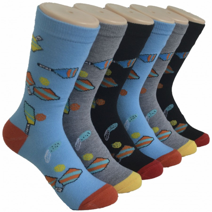 Women's Novelty Crew Socks - Pickleball Print - Size 9-11