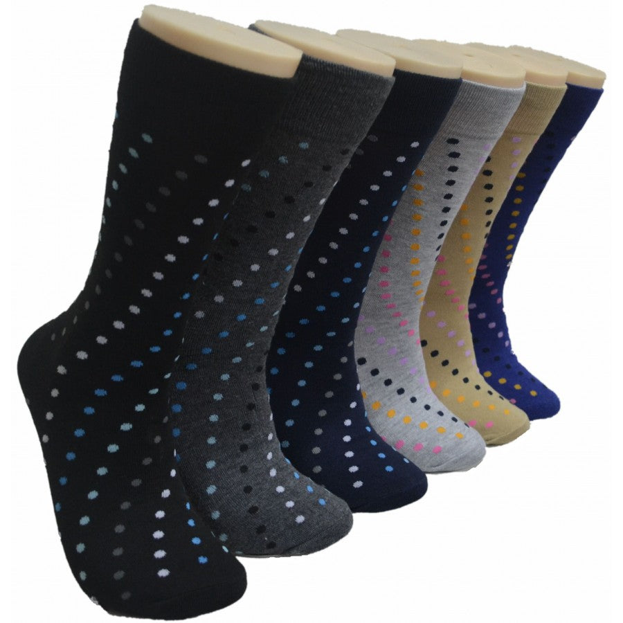 Men's Novelty Crew Socks - Small Swirl Polka Dot Print - Size 10-13