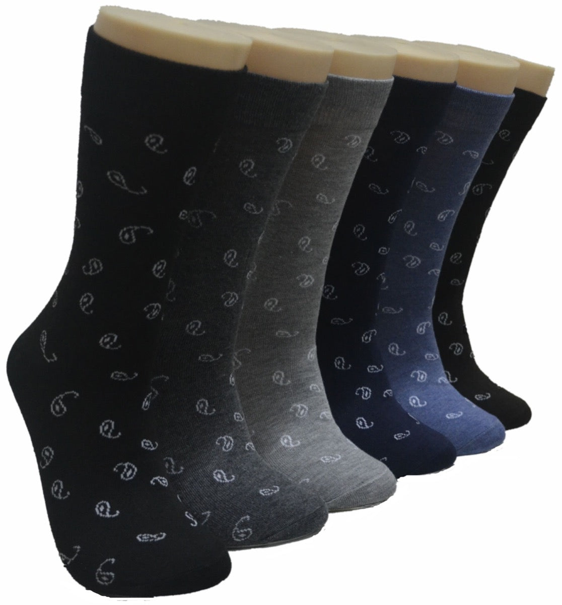 Men's Novelty Crew Socks - Two Tone Pattern Print - Size 10-13