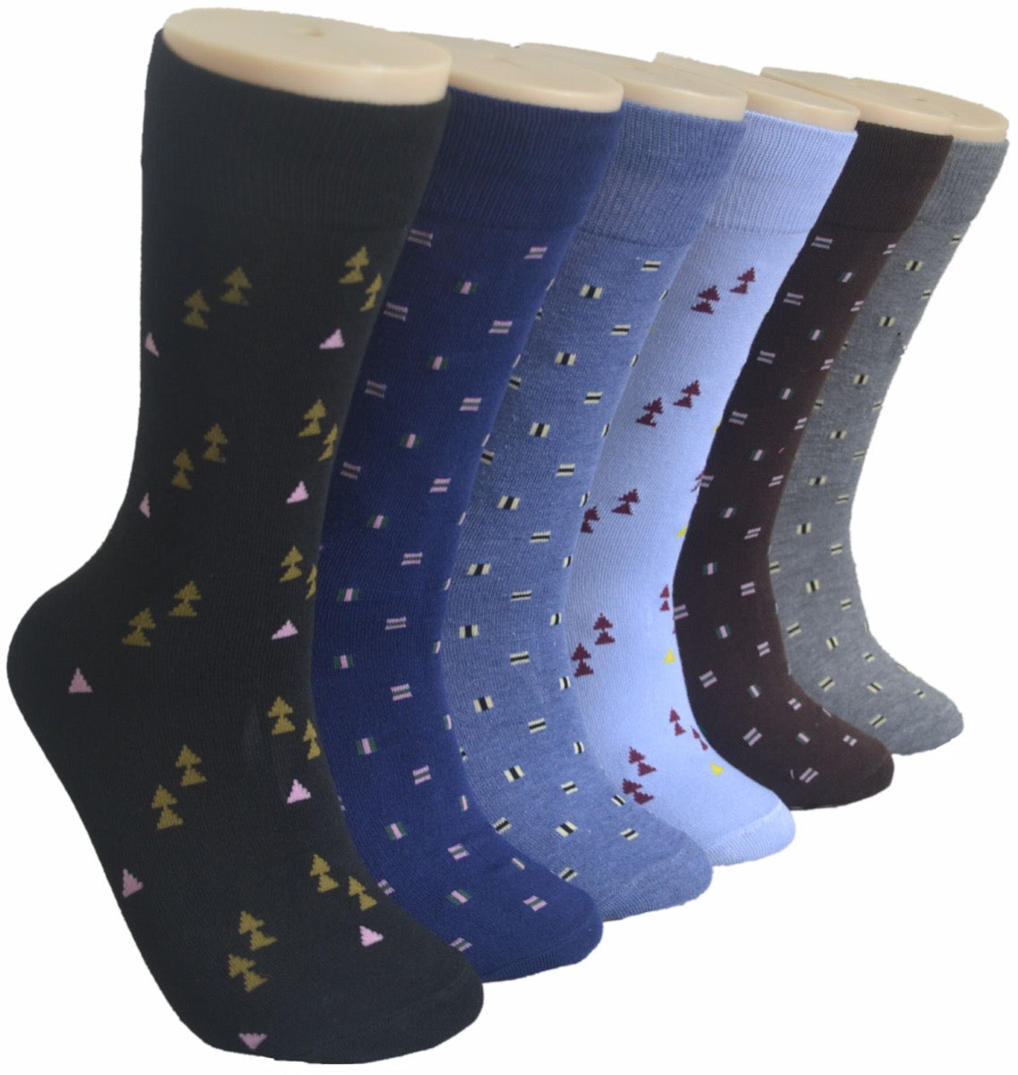 Men's Novelty Crew Socks - Geography Shape Pattern Print - Size 10-13