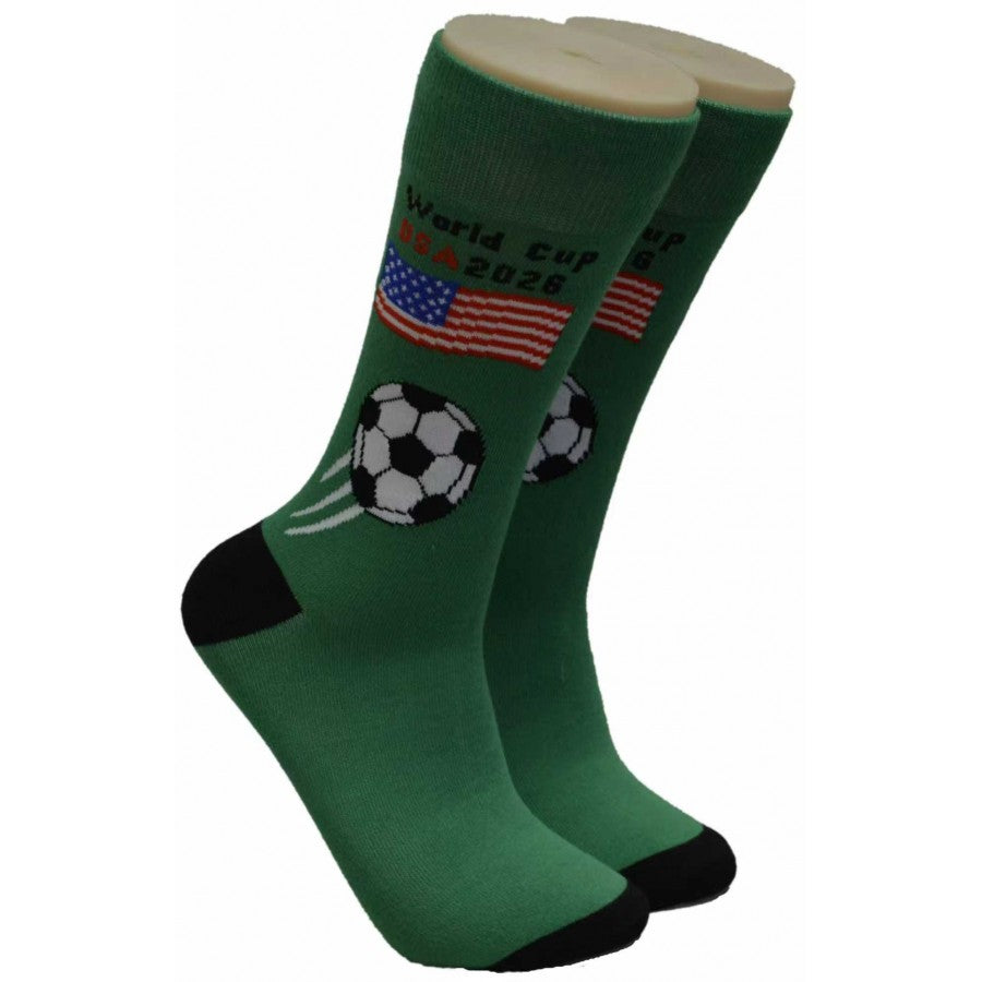 Men's Novelty Crew Socks - USA Soccer World Cup Print - Size 10-13