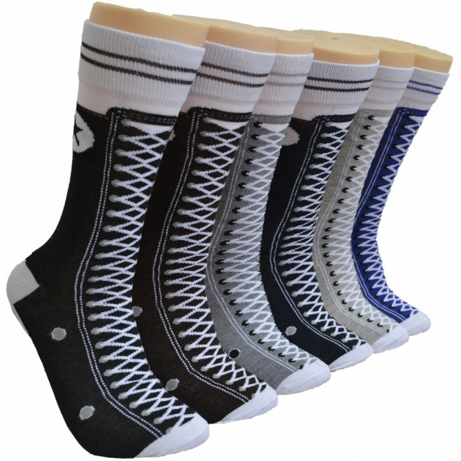 Men's Novelty Crew Socks - Sneaker Print - Size 10-13
