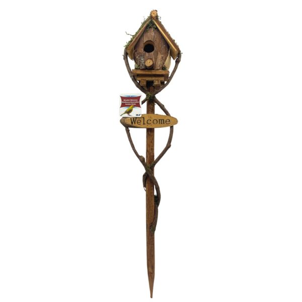 Wooden Welcome Birdhouse Decorative Garden Stake