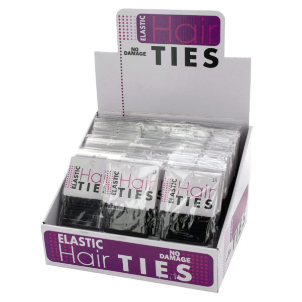 Black & White Elastic Hair Ties Countertop Display