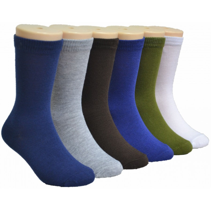 Boy's & Girl's Novelty Crew Socks - Solid Color - Size 6-8