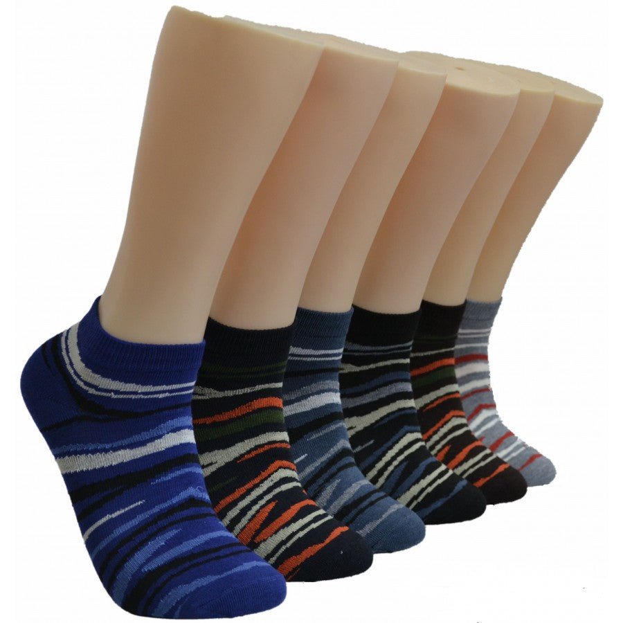 Men's Low-Cut Socks - Two Tone Tiger Stripe Print - Size 10-13