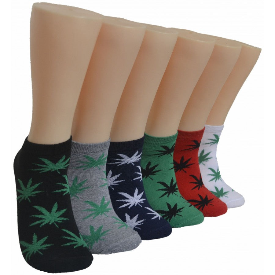Men's Low-Cut Socks - Marijana Print - Size 10-13