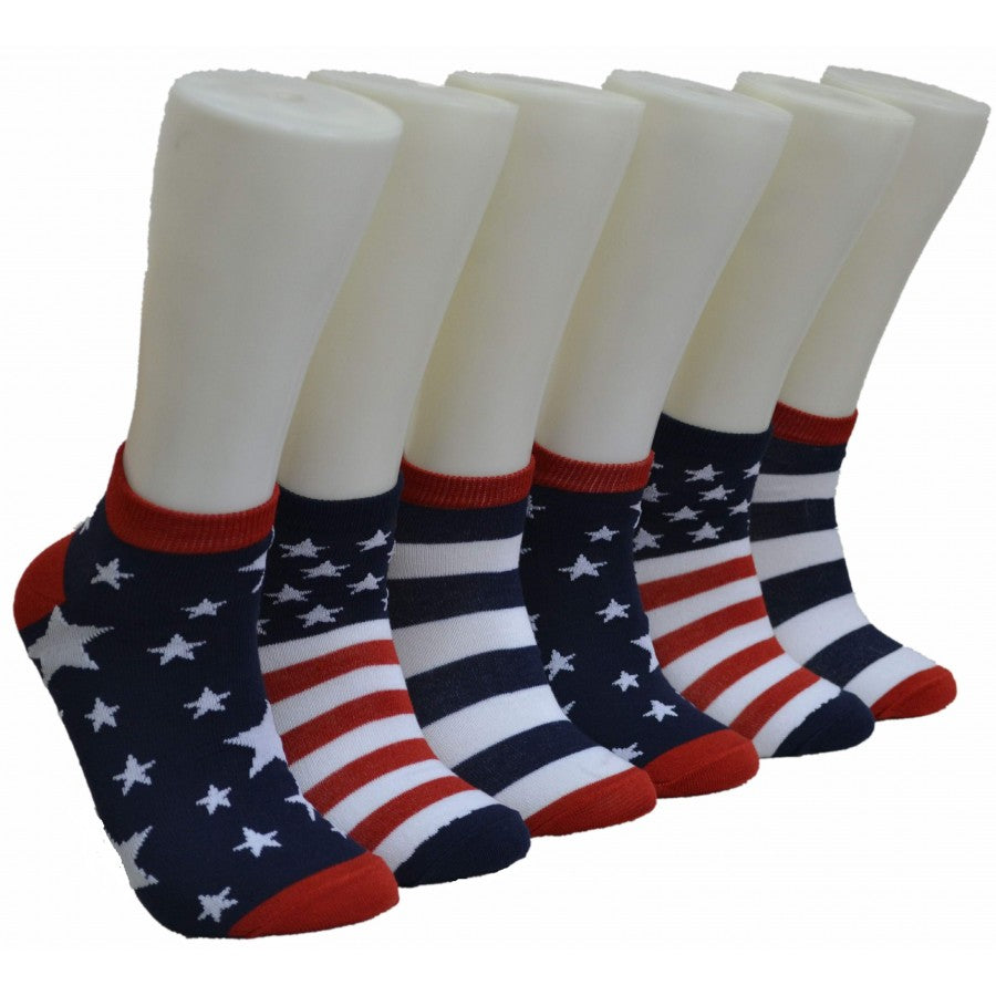Men's Low-Cut Socks - USA Independence Day Print - Size 10-13