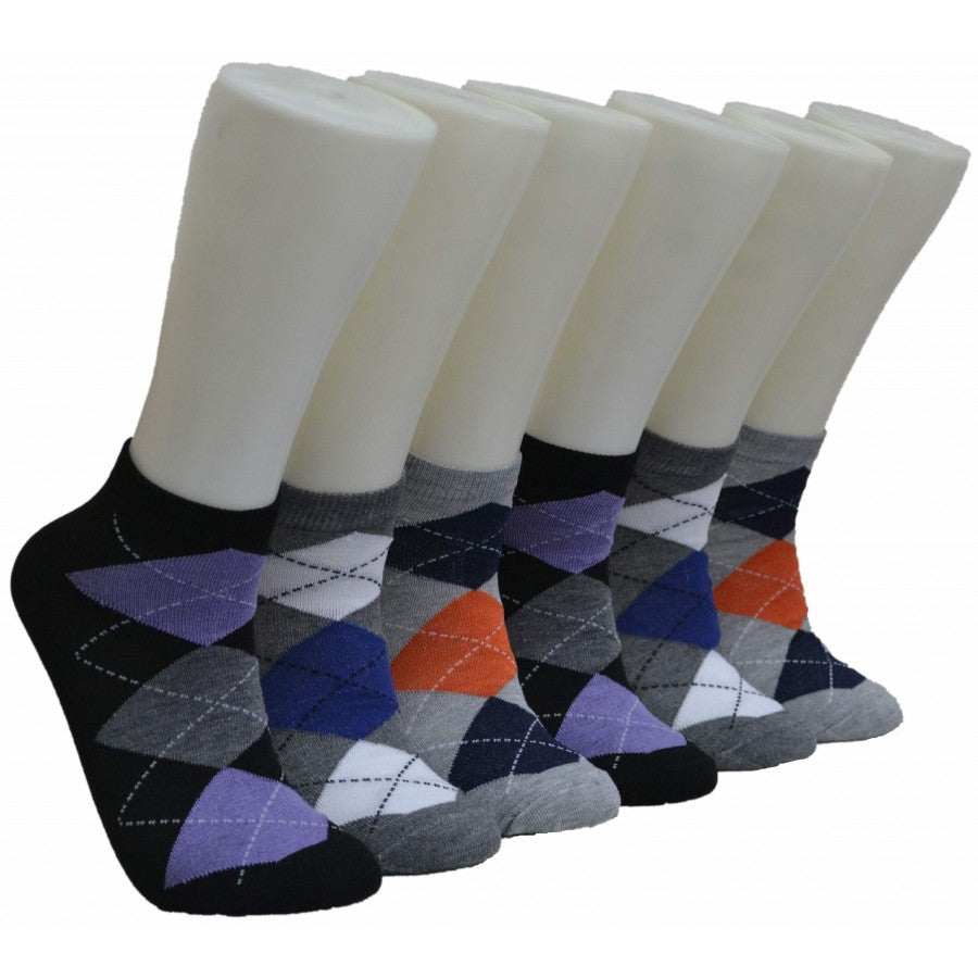 Men's Low-Cut Socks - Arygle Print - Size 10-13