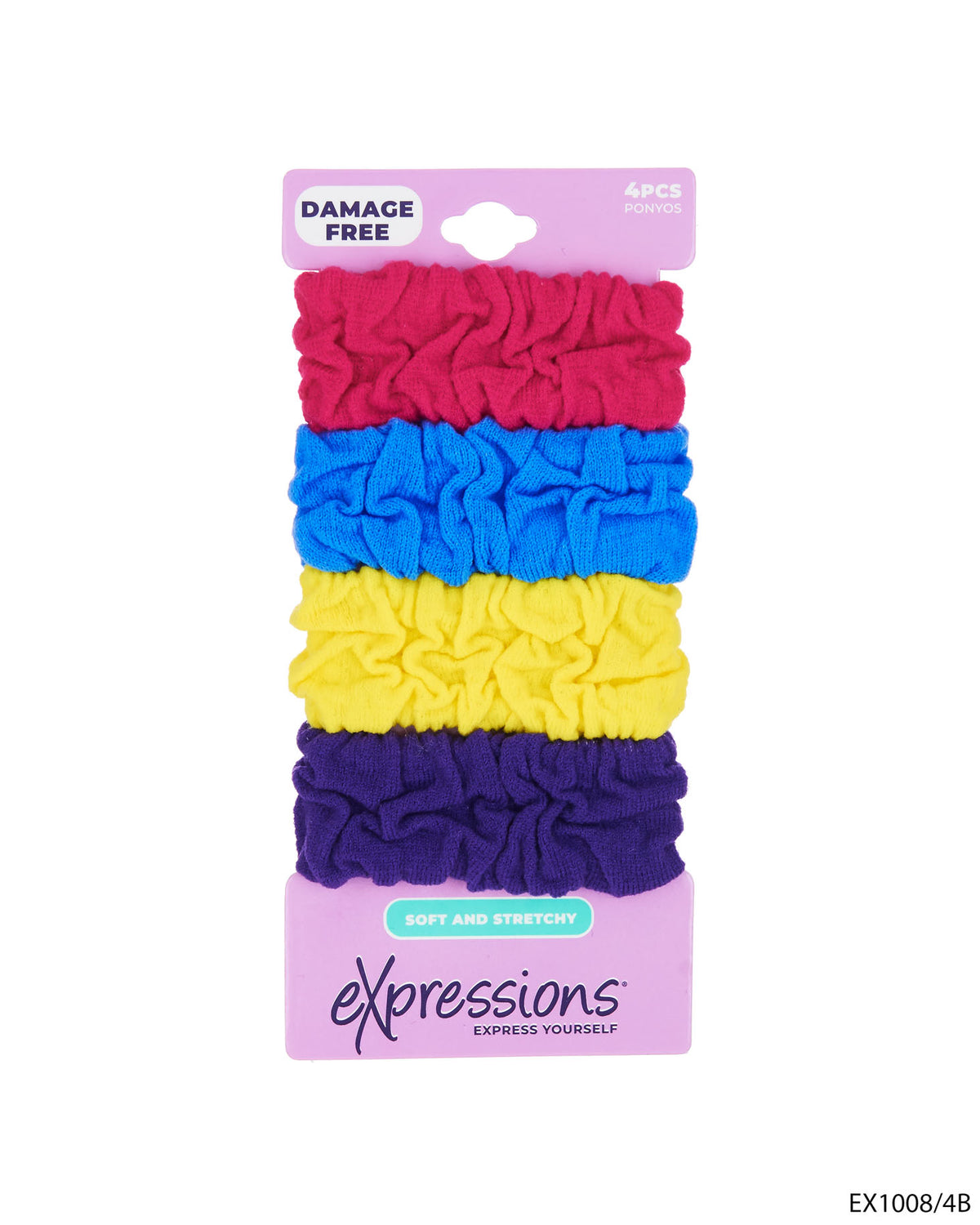 Ponyo Hair Elastics - Bright Colors - 4-Pack