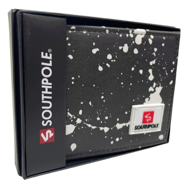 Southpole Men’s Paint Splatter Design Bifold Wallet