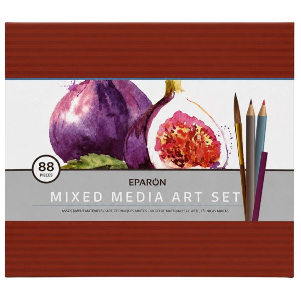 Eparon 88 Piece Professional Mixed Media Art Set in Metal Tin with Pencil Sharpener
