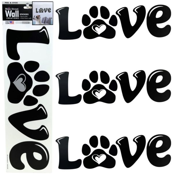 Main Street Wall Creations Translucent Wall Stickers in Love Paw Design
