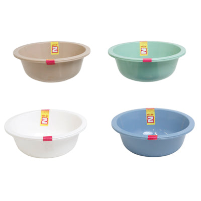 Bowl 2pk 60-oz 9in Dia Plastic 4-assorted Colors Counter Display