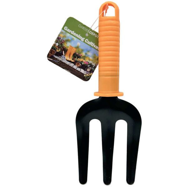 9" Hand Garden Straight Fork Cultivator with Plastic Handle