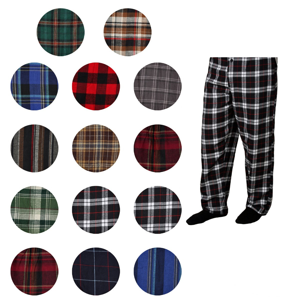 Men's Flannel Pajamas Bottoms - Assorted Prints