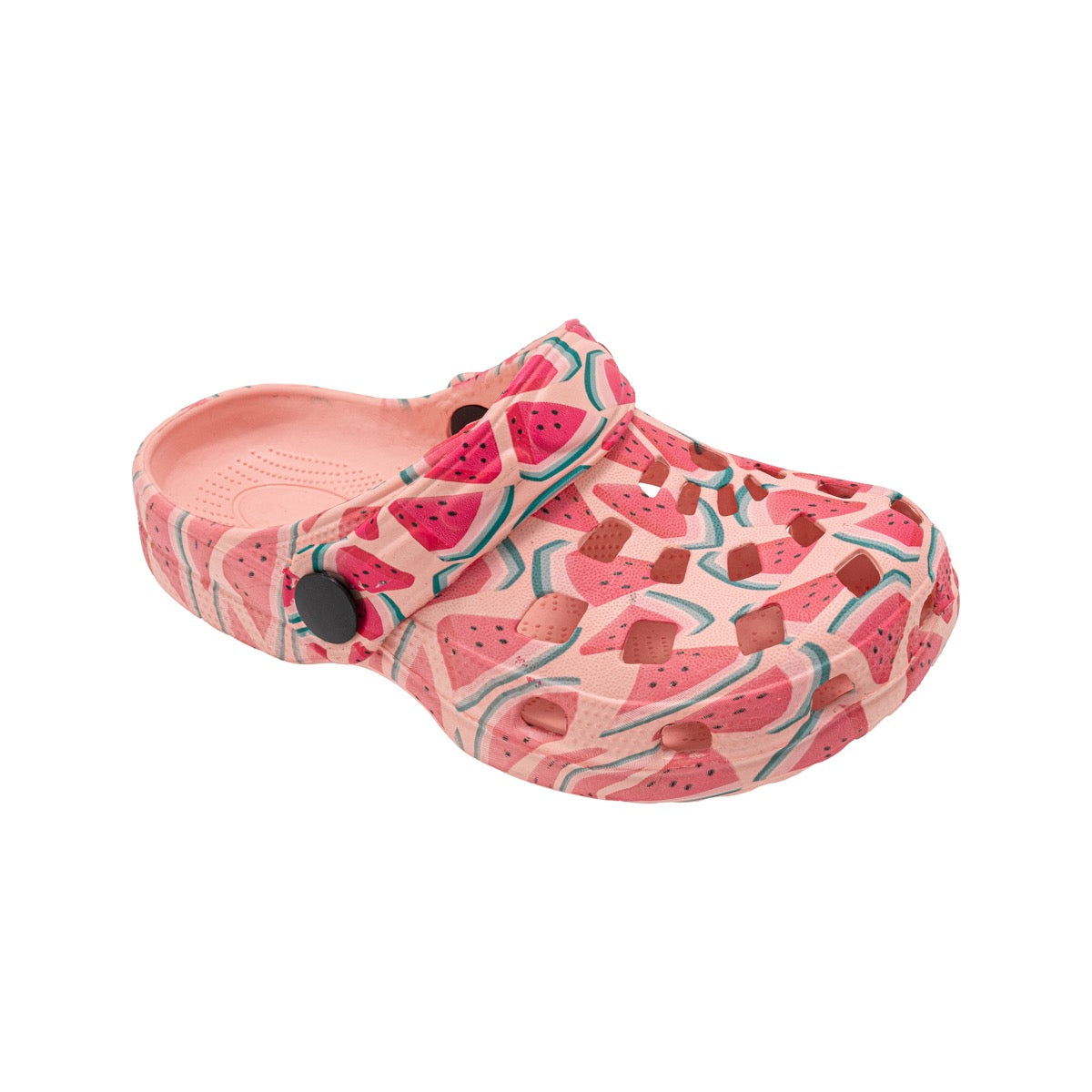Girl's EVA Vented Bubble Clogs w/ Adjustable Heel Strap - Watermelon Print