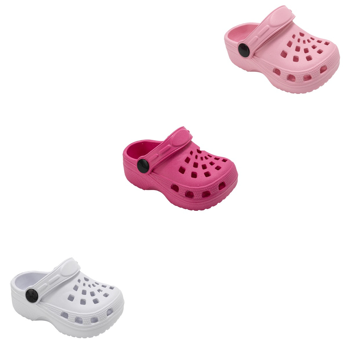 Toddler Girl's EVA Vented Bubble Clogs w/ Adjustable Heel Strap - Assorted Colors