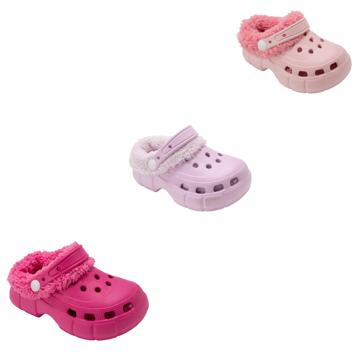 Toddler Girl's Platform EVA Clogs w/ Faux Fur Lining - Choose Your Color(s)