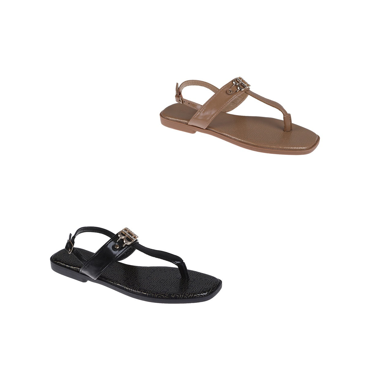Bebe Women's Fashion T-Strap Thong Sandals w/ Rhinestone Detail - Choose Your Color(s)