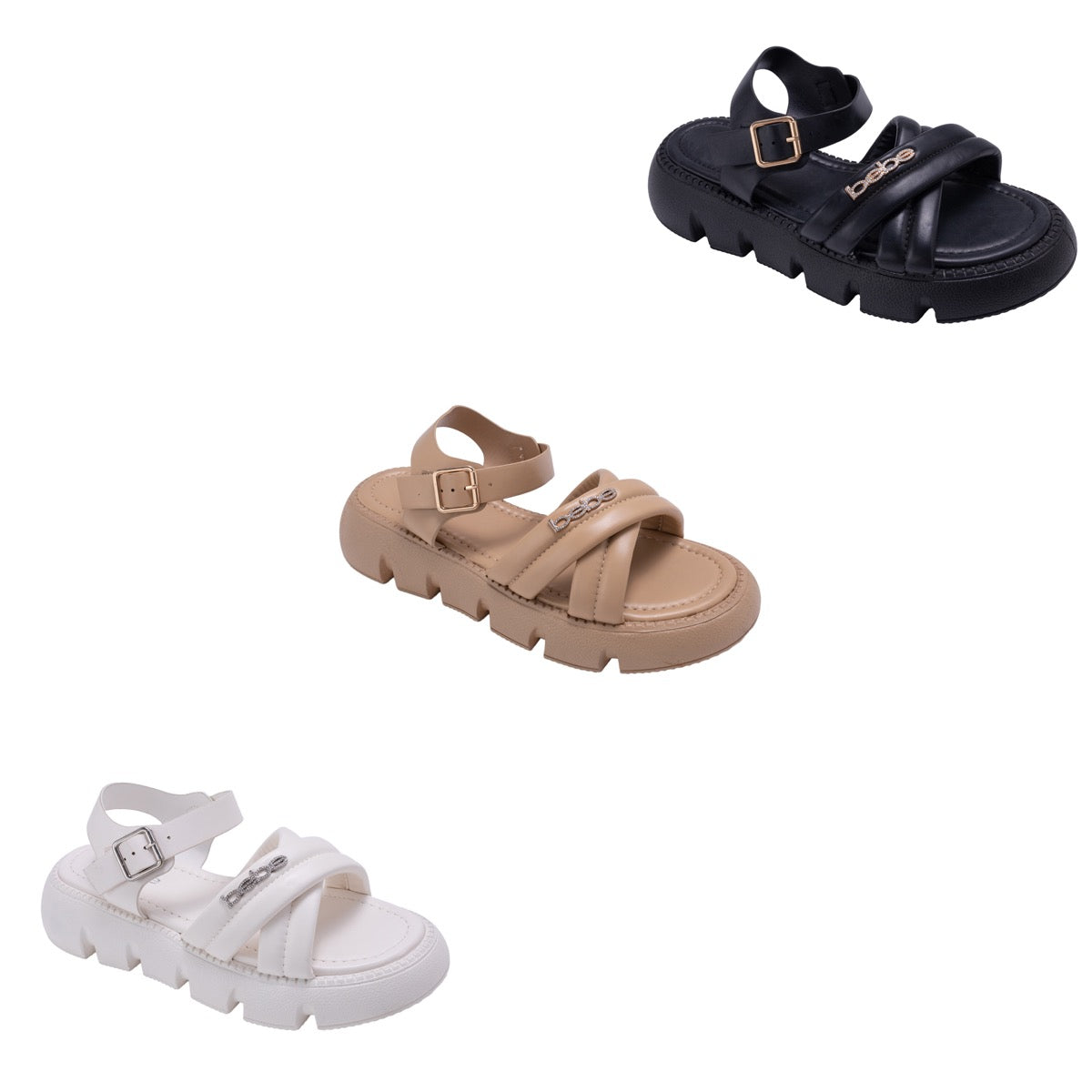 Bebe Women's T-Strap Thong Sandals w/ Rhinestone Strap - Choose Your Color(s)