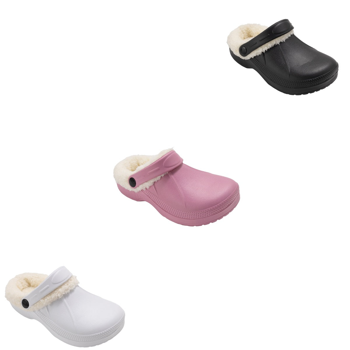 Girl's Solid Clogs w/ Sherpa Lining