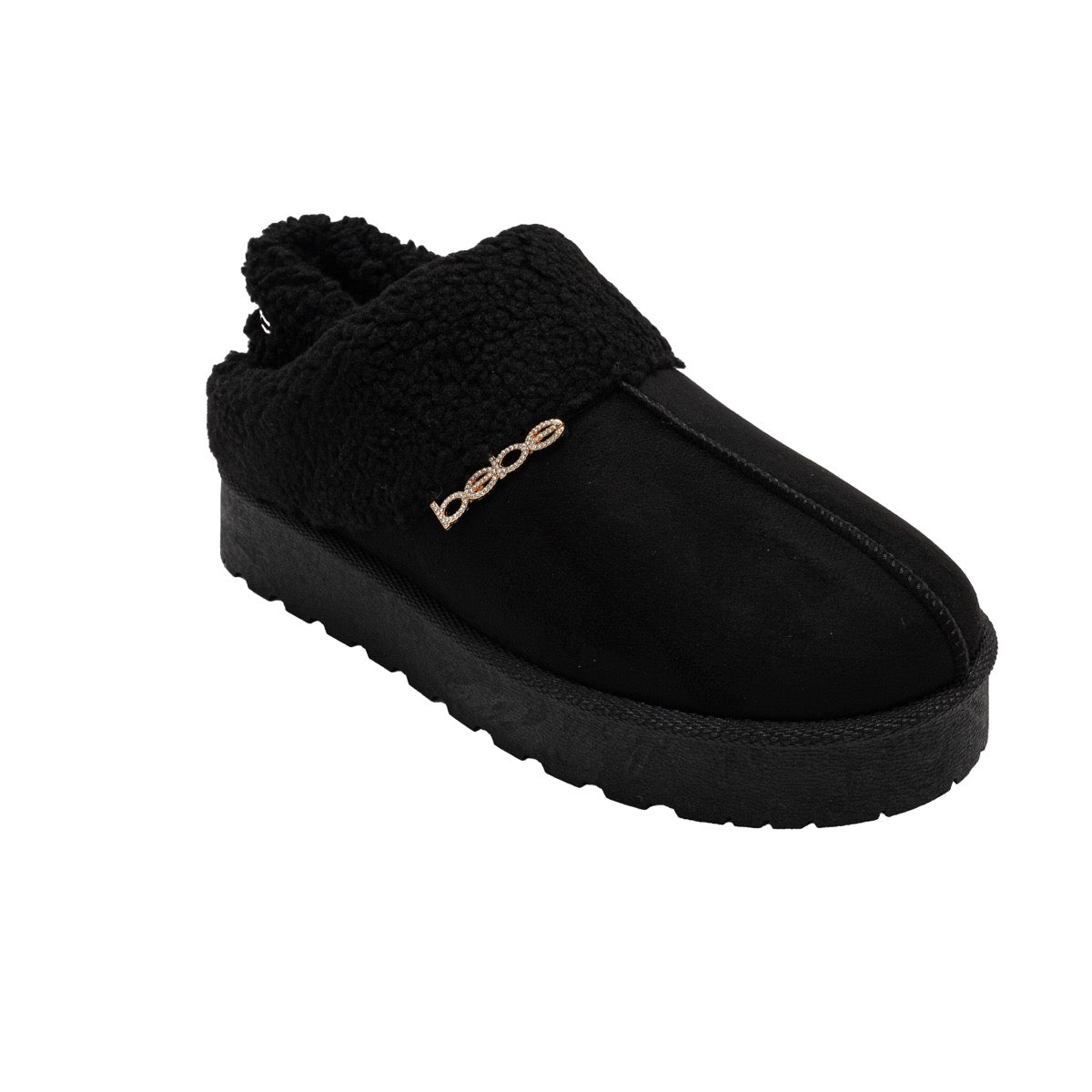 Bebe Women's Clog Bootie w/ Slingback & Sherpa Collar