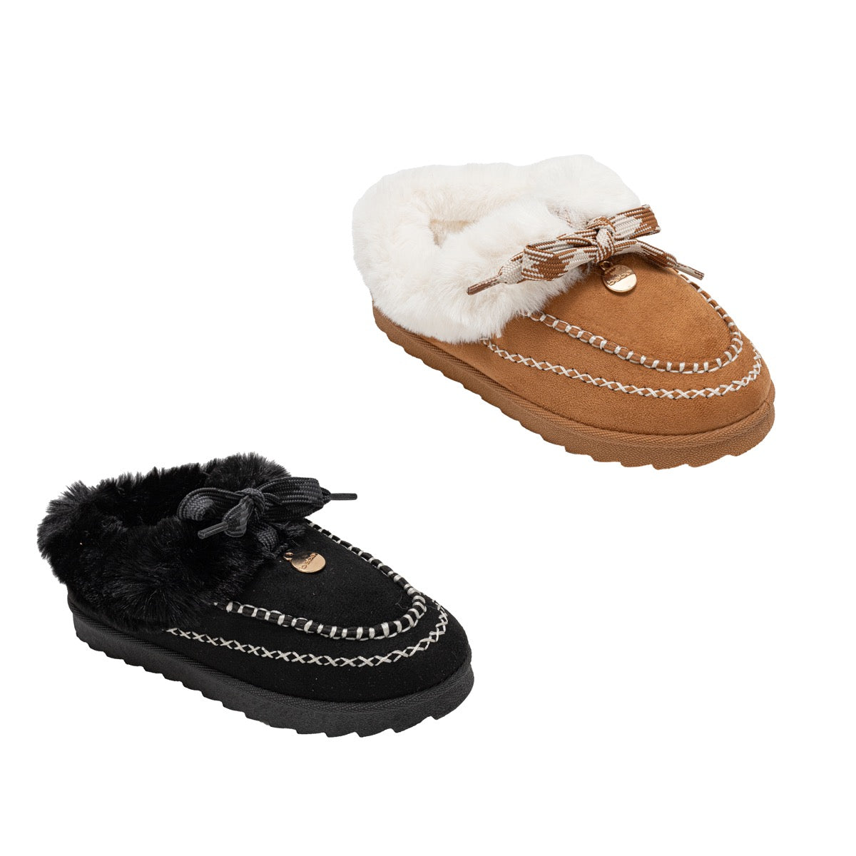 Bebe Women's Winter Moccasin Boots w/ Faux Fur Lining & Decorative Stitching - Choose Your Color(s)