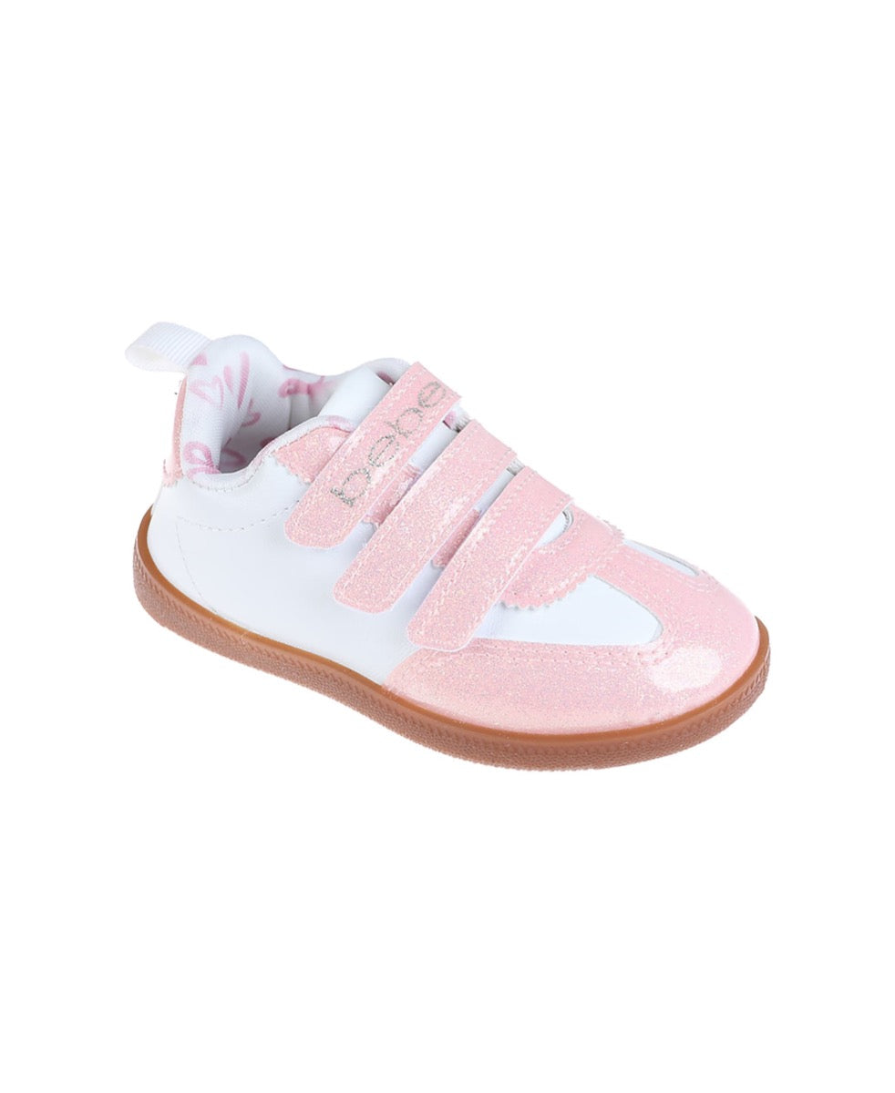 Bebe Toddler Girl's Low Profile Sneakers w/ Pinking Edges & Printed Bebe