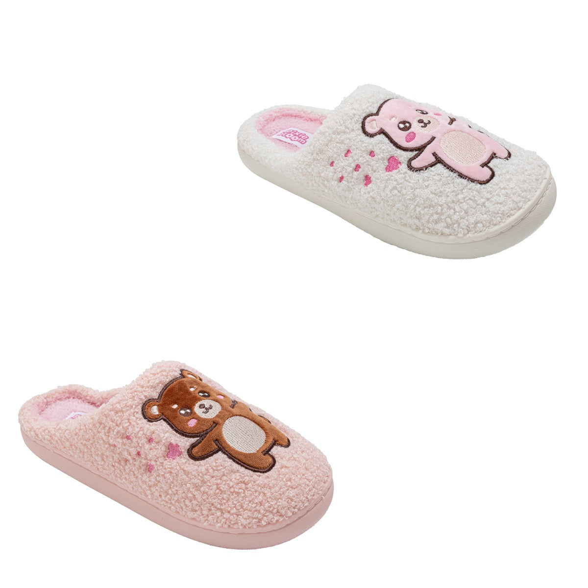 Women's Sherpa Mule Slippers w/ Bow Embroidery - Choose Your Color(s)