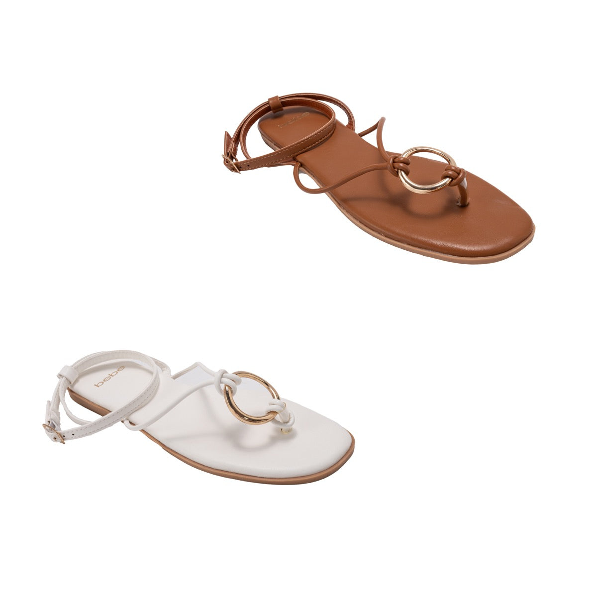 Bebe Women's Fashion Sandals w/ Knot Strap Upper & Metal Hardware - Choose Your Color(s)