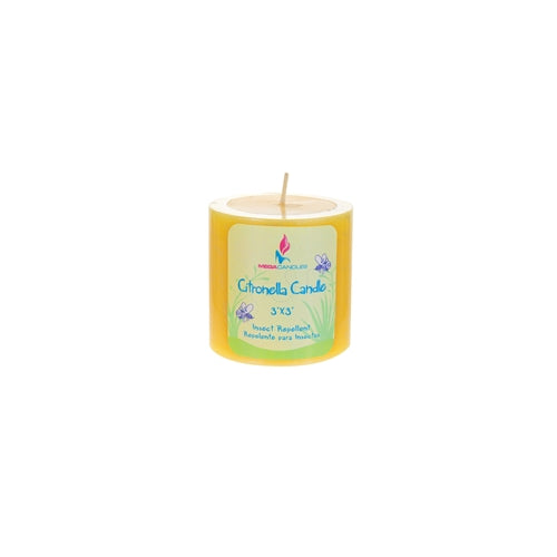 3" x 3" Round Insect Repelling Citronella Pillar Candles - Choose Your Color(s)