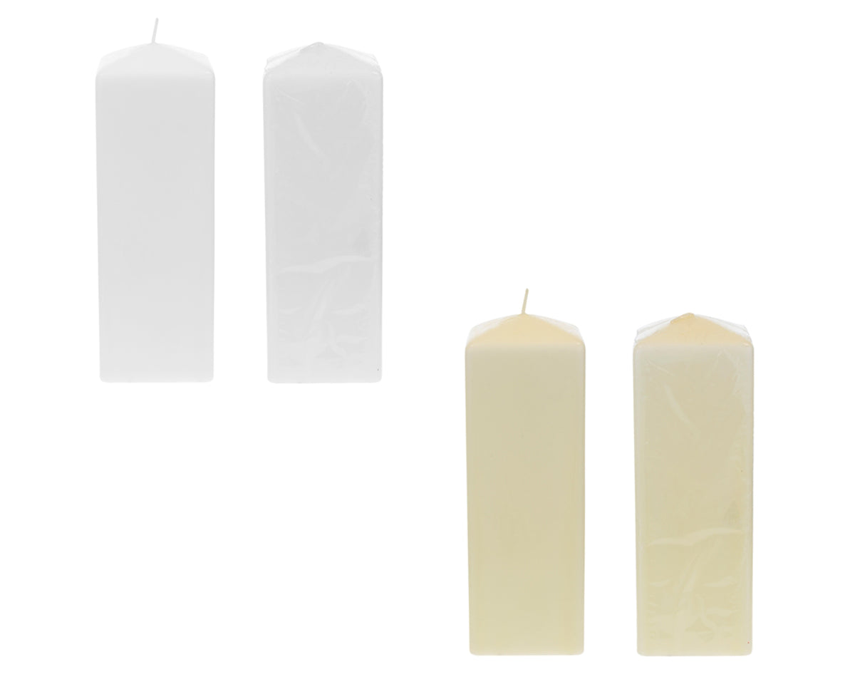 3" x 9" Unscented Dome Top Square Pillar Candle - Choose Your Color(s)