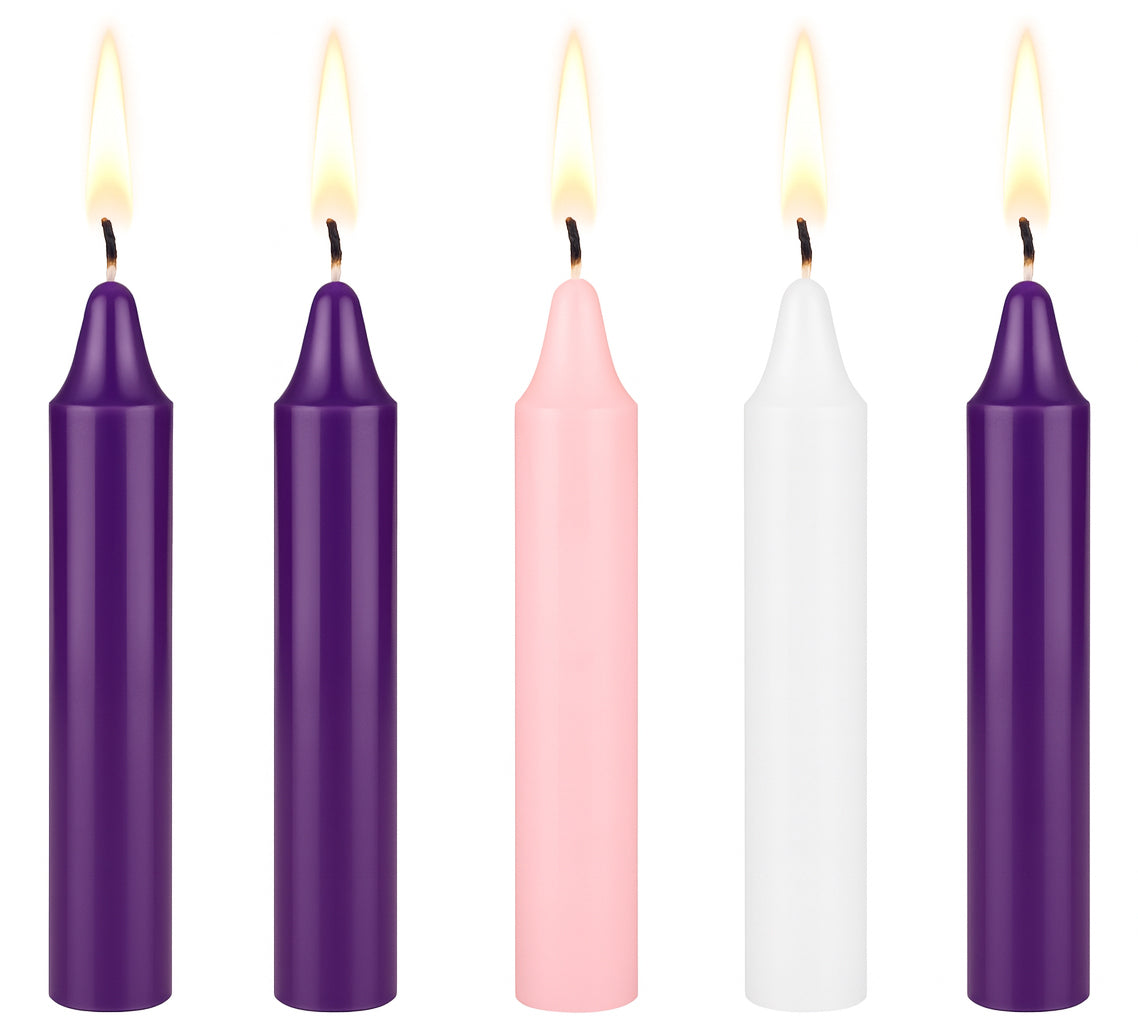5" Advent Unscented Taper Candles - 5-Pack