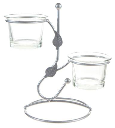 Two Votive Metal Candle Holder
