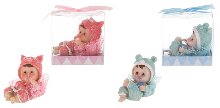 Baby Holding a Clear Pacificer Poly Resin